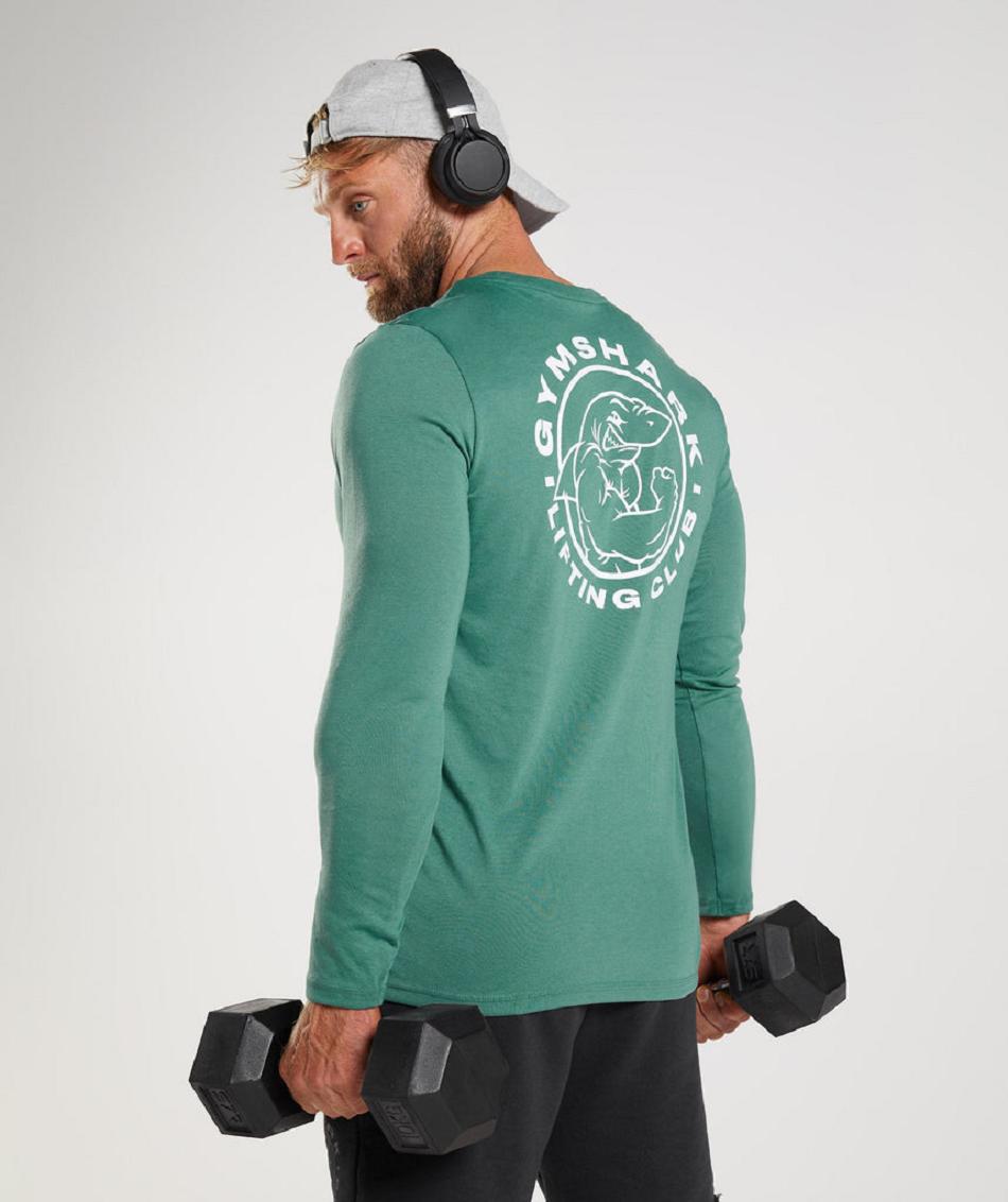 Long Sleeve Gymshark Legacy Hombre Verde | CO 3499EBC